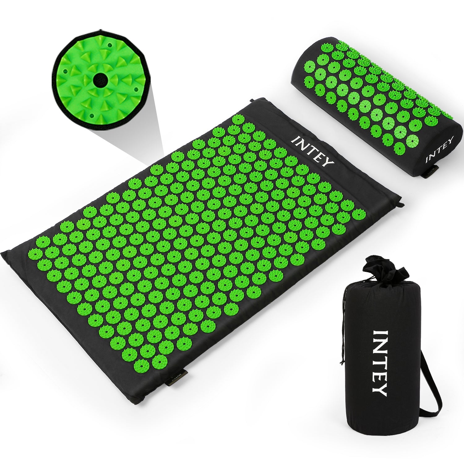 INTEY NY-CT34 Acupressure Mat and Pillow Set for Neck Back Pain Relief